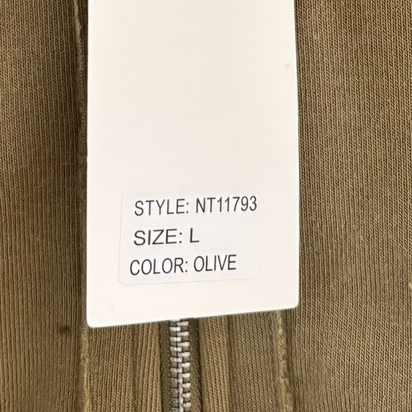 NWT Jacket Sweatshirt Quarter-Zip Henley Large Olive Green - Picture 9 of 11